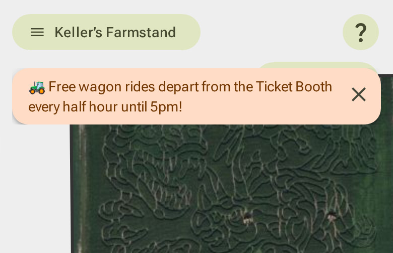 Announcement banner over the visitor map